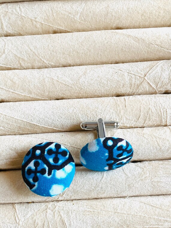African Fabric Cufflinks, Black History Cufflinks, Gift for Fathers, Boyfriend's gift,  Groomsmen Cufflinks, Wedding Cufflinks,Gift for Dad