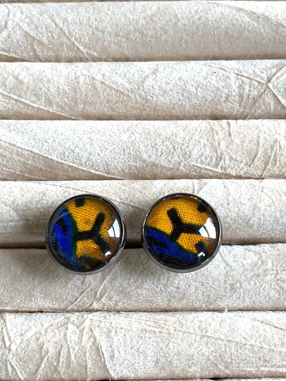 African Fabric Cufflinks, Black History Cufflinks, Gift for Fathers, Boyfriend's gift,  Groomsmen Cufflinks, Wedding Cufflinks,Gift for Dad
