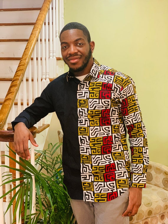 African Men Shirt, Men's Denim Shirt, Men's Tailored Shirt, Dashik Men Shirt, Men kaftan, African  shirt, Men cotton shirt, African Fashion