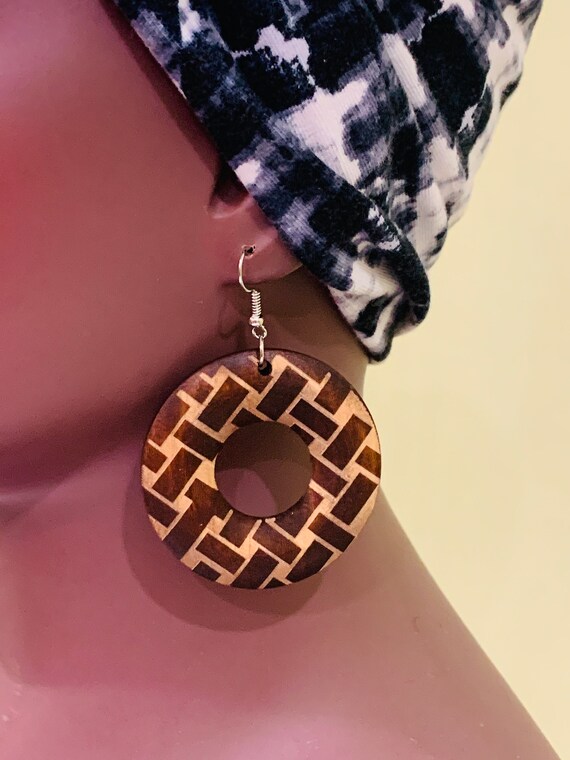 African wooden Earrings, Fabric Button earrings, Ankara Fabric Earrings, African Jewelry, Fabric Earrings, Button earrings, African Fashion