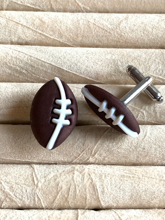 Football Cuff links, Sports Fan Cufflinks, Gift for Fathers, Boyfriend's gift,  Groomsmen Cufflinks, Wedding Cufflinks,Gift for Dad