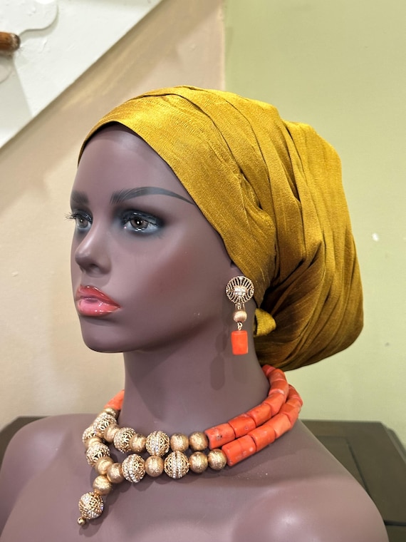 Pretied Pleated Turban, Turban Cap for Women, Ready to Wear Cover, African Head Wrap, Cancer Head Cover, chemo/alopecia Headwear, Mom's gift