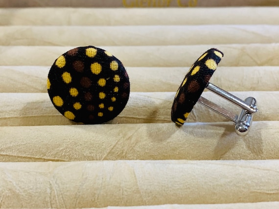 African Fabric Cufflinks, Black History Cufflinks, Gift for Fathers, Boyfriend's gift,  Groomsmen Cufflinks, Wedding Cufflinks,Gift for Dad