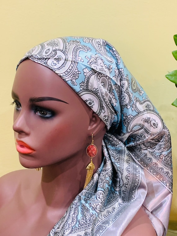 Satin Head Scarves for Women, Silky Feeling Head Scarves, Satin Hair Bandanas, Satin Protective Hair Covers for Chemo & Alopecia Patients