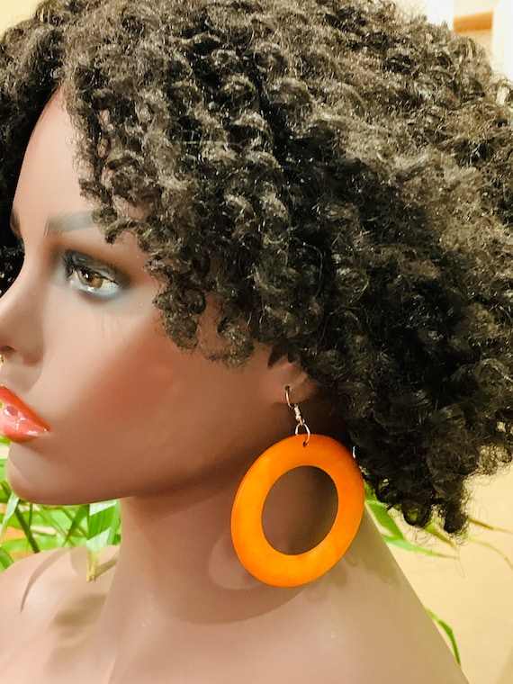 African wooden Earrings, Fabric Button earrings, Ankara Fabric Earrings, African Jewelry, Fabric Earrings, Button earrings, African Fashion