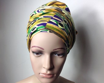 African Fabric Headwrap, African Head Wrap, Fabric Dangle Earrings, Ankara Fabric Earrings, African Jewelry, Ankara Earring, African Fashion