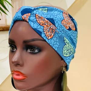 Pre-tied Turban Headband, Pre-tied Headwraps, Pre-tied Ankara Headwrap, Ready-to wear Boho Headwrap, Turban Headband with bow