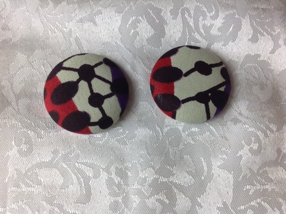 African Fabric Earrings, Fabric Button earrings, Ankara Fabric Earrings, African Jewelry, Fabric Earrings, Button earrings, African Fashion