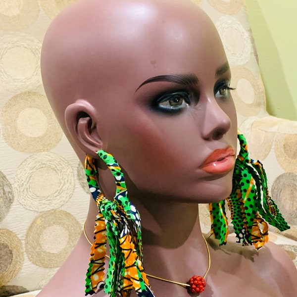 African Fabric Earrings, Fabric Button earrings, Ankara Fabric Earrings, African Jewelry, Fabric Earrings, Button earrings, African Fashion