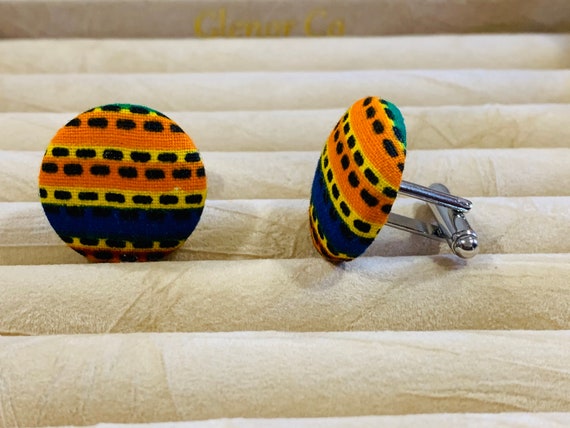 African Fabric Cufflinks, Black History Cufflinks, Gift for Fathers, Boyfriend's gift,  Groomsmen Cufflinks, Wedding Cufflinks,Gift for Dad