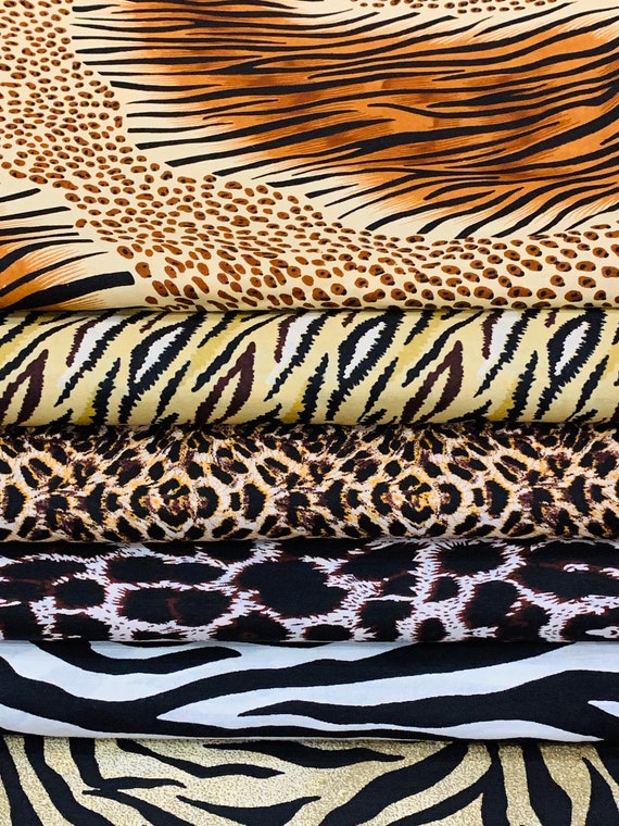 6 Animal prints Fat Quarter Bundle, Mask animal print fabric, Ankara fabric, Cotton print , 100% Cotton Fabric, Quilting Fat Quarters