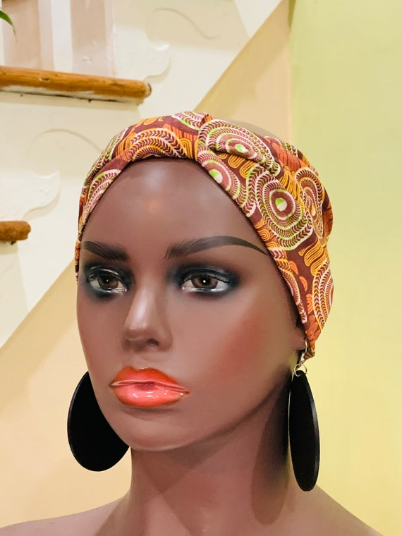 Pre-tied Turban Headband, Pre-tied Headwraps, Pre-tied Ankara Headwrap, Ready-to wear Boho Headwrap, Turban Headband with bow