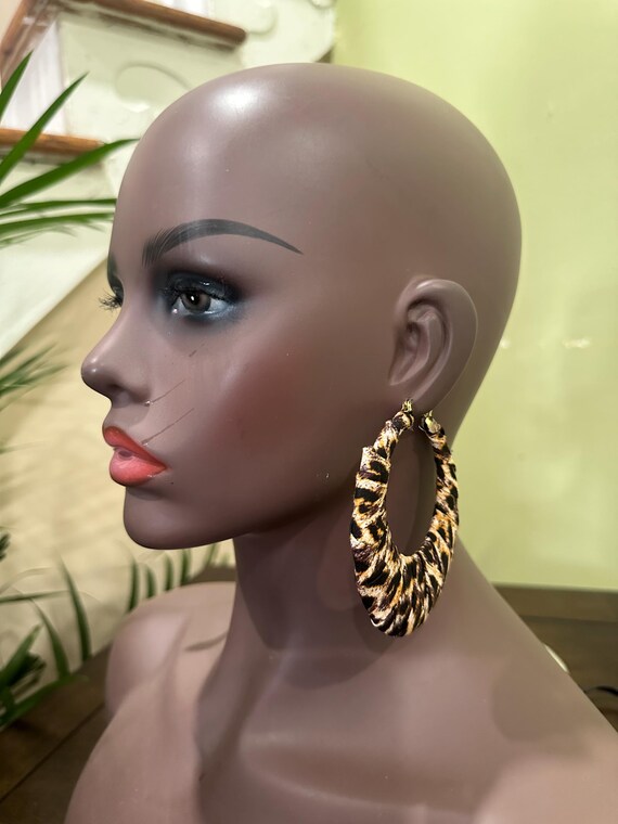 Ankara Fabric Hoop Earrings: African Print Button Earrings