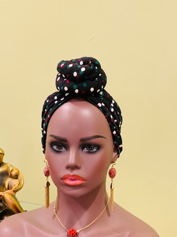 Pre-tied Turban, Women Pre-tied Headwraps, Pre-tied Stretch Headwrap, Chemo Cap, Alopecia Cap, Ready-to wear Boho Headwrap, Knotted Turban