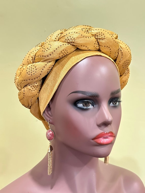 Pre-tied Turban, Braid Turban Cap for Women, Twisted Hair Cover, African Pre Tied Wrap, Cancer Braid Turban Hat, Beanies Headwear, Moms gift