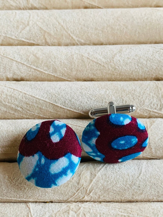 African Fabric Cufflinks, Black History Cufflinks, Gift for Fathers, Boyfriend's gift,  Groomsmen Cufflinks, Wedding Cufflinks,Gift for Dad