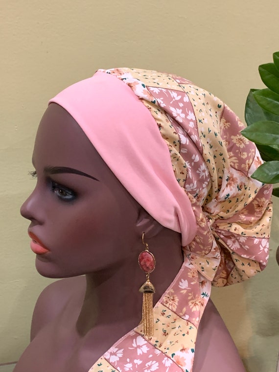 Pre-tied Turban, Women Pre-tied Headwraps, Pre-tied Stretch Headwrap, Chemo Cap, Alopecia Cap, Ready-to wear Yellow Headwrap, Knotted Turban