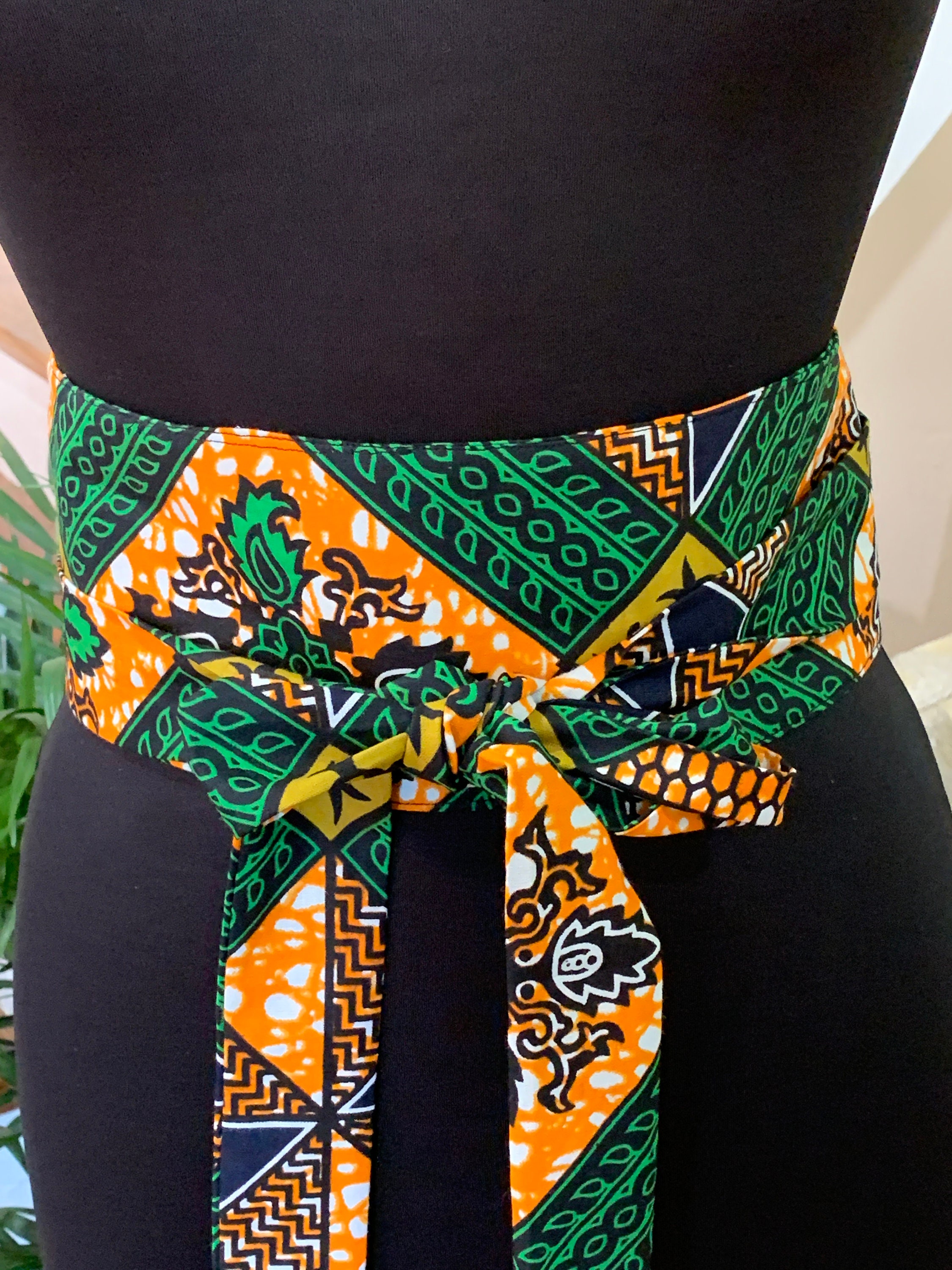 Ankara African obi belt with corset detail