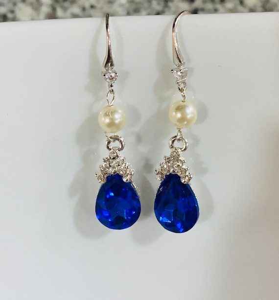 Crystal Sterling Silver Earrings, Swarovski Pearl Earrings, Sterling Silver Earrings, Elegant Drop Earrings