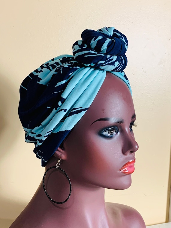Pre-tied Turban, Women Pre-tied Headwraps, Pre-tied Stretch Headwrap, Chemo Cap, Alopecia Cap, Ready-to wear Boho Headwrap, Knotted Turban