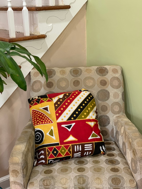 African Wax Print Pillow Cover, 2 Accent Pillow Cover, Ankara Pillow Covers, Decorative Throw Pillow Cover, Vintage &Contemporary home decor