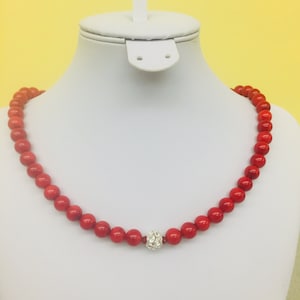 Elegant Red Coral Bead Necklace Set, Mother&#39;s Day Gift, Nigerian Wedding Bead, Coral bead Necklace Set, African Wedding Beads Jewelry Set