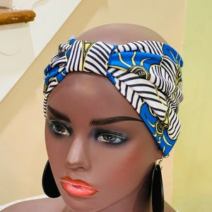 Pre-tied stretchy Turban Headband, Pre-tied Headwraps, Pre-tied Ankara Headwrap, Ready-to wear Boho Headwrap, Turban Headband