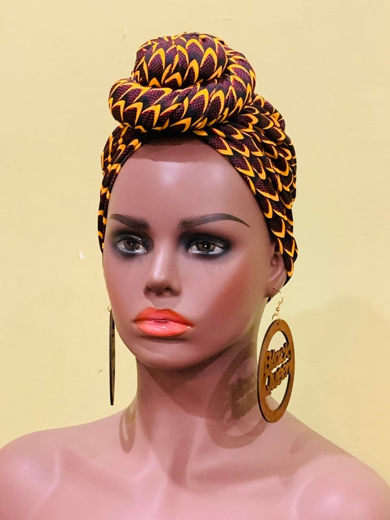 Pre-tied Turban, Women Pre-tied Headwraps, Pre-tied Stretch Headwrap, Chemo Cap, Alopecia Cap, Ready-to wear Black Headwrap, Turban with bun