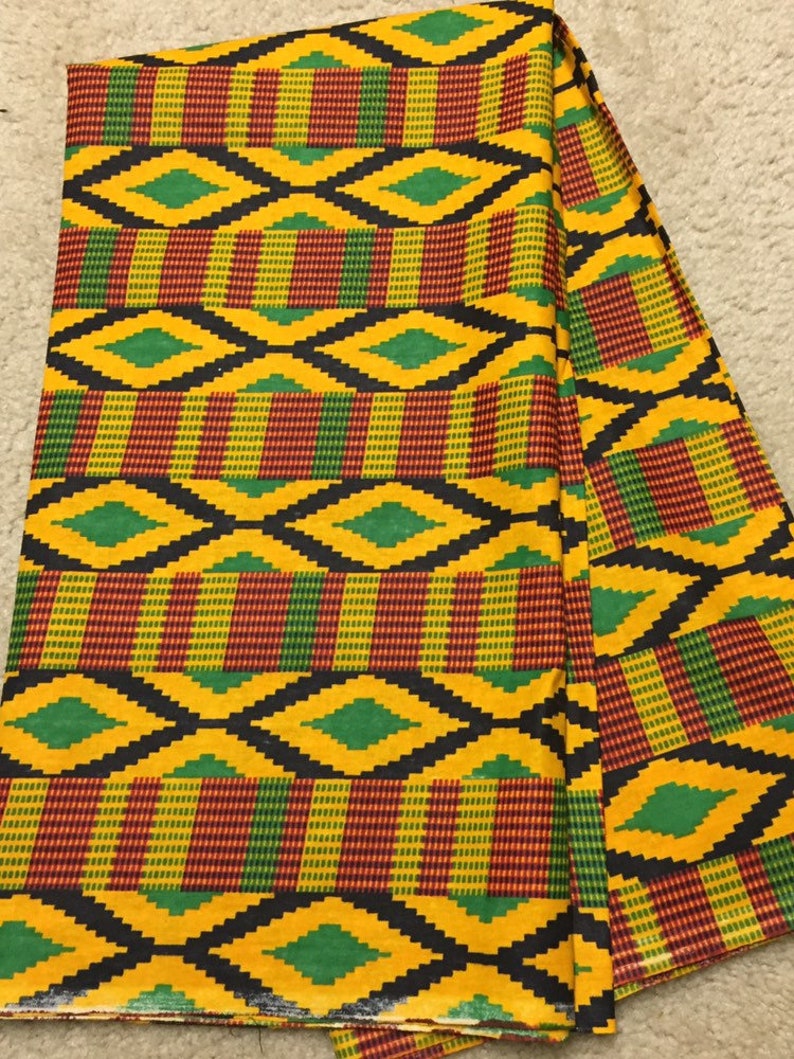 6 Yards African fabric African print fabric Kente Print Fabric African wax print Ankara fabric 100/% Cotton Fabric African Head Wrap