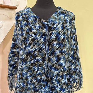 Crochet Poncho, Women sweater Top, Boho Poncho, Vintage Style, Granny Square Poncho, Mother’s Gifts, Crochet Cape, Gifts for her, Fall Top