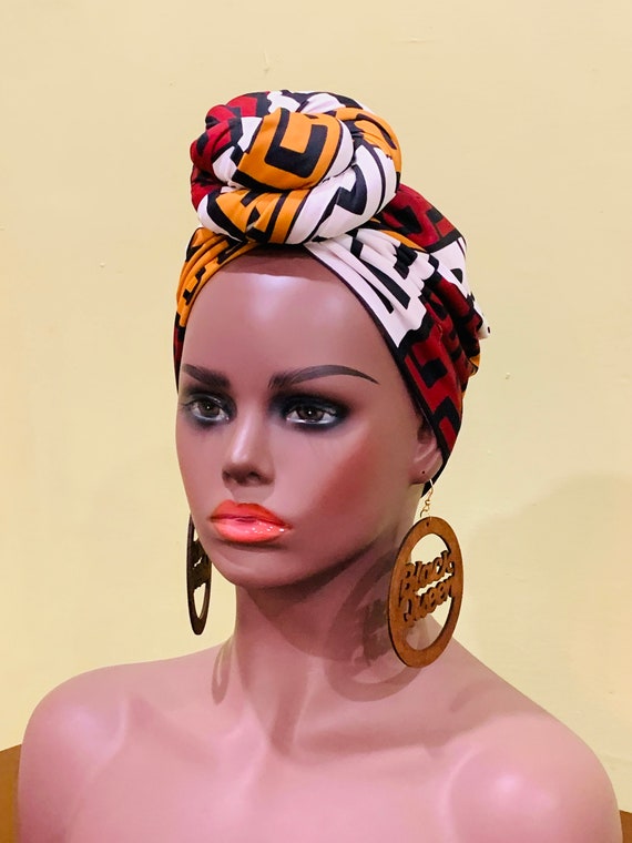 Pre-tied Turban, Women Pre-tied Headwraps, Pre-tied Stretch Headwrap, Chemo Cap, Alopecia Cap, Ready-to wear Black Headwrap, Turban with bun