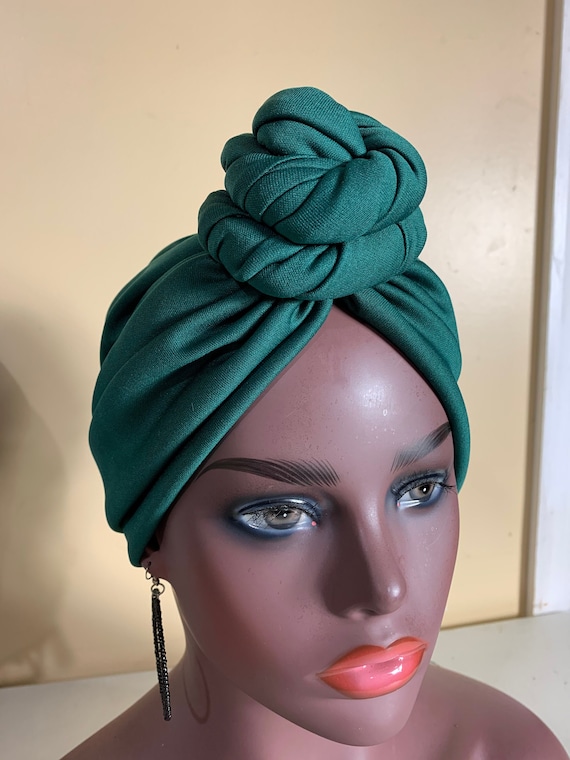 Pre-tied Turban, Women Pre-tied Headwraps, Pre-tied Stretch Headwrap, Chemo Cap, Alopecia Cap, Ready-to wear Boho Headwrap, Knotted Turban