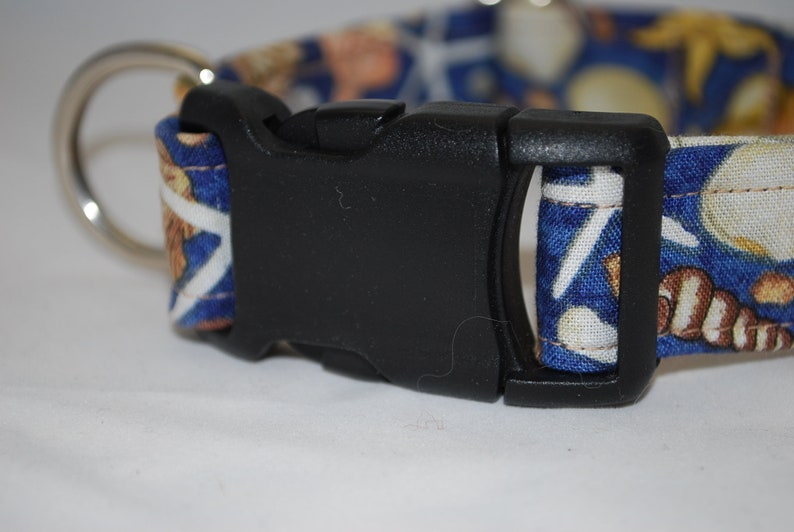 Seashell dog collar Beach dog collar pet collar starfish martingale collar greyhound collar Blue dog collar nautical