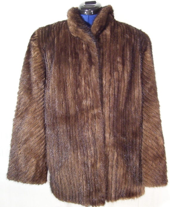 Vintage Estate Genuine Brown Saga Mink Jacket