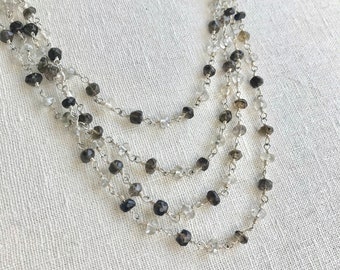 Layered earth tone necklace, four strand