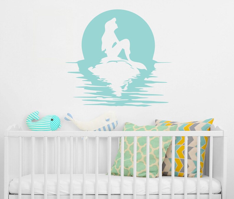 Wall Decal Mermaid Sea Shells Nautical Decor Vinyl Sticker Etsy