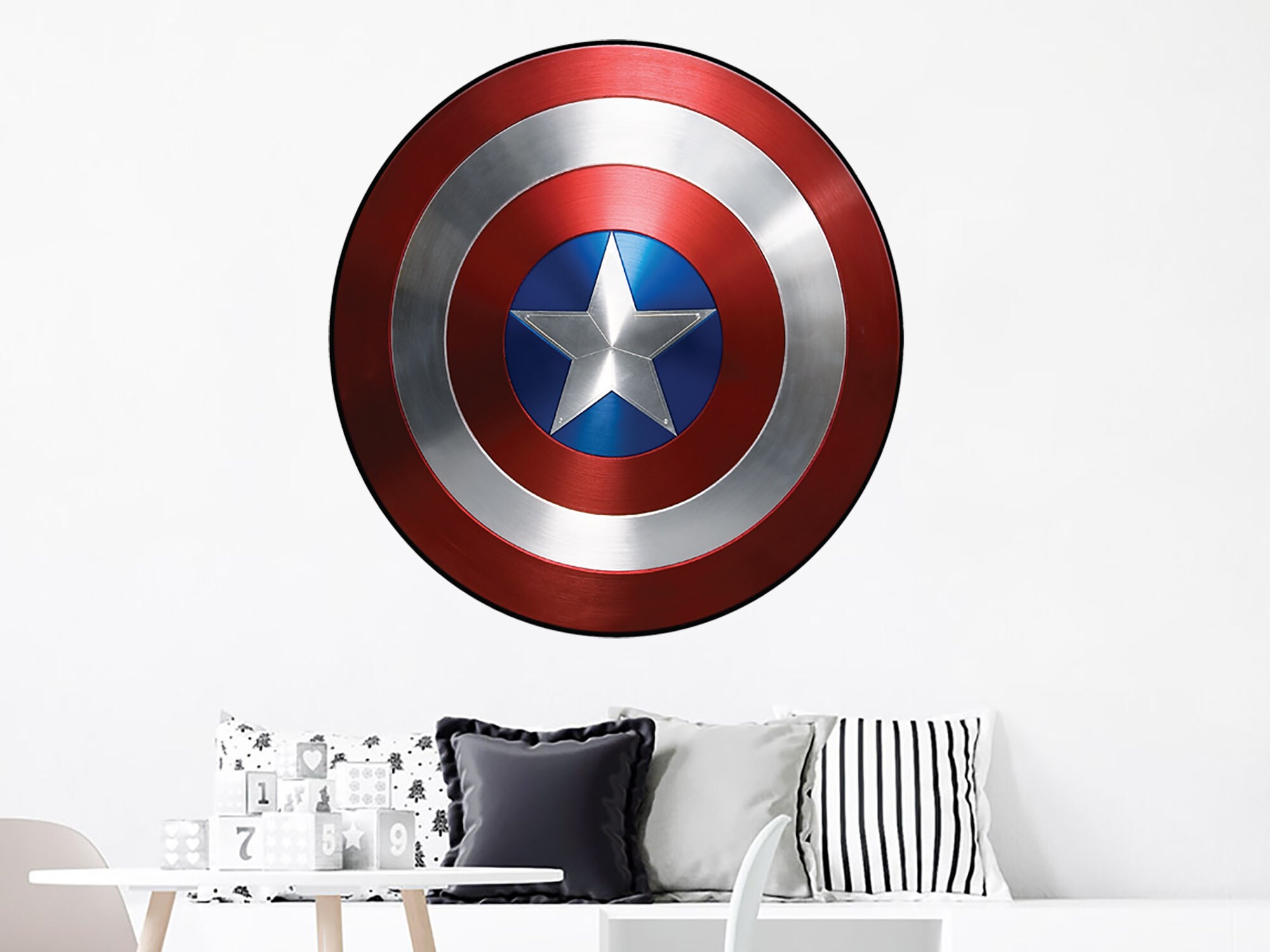 Shield Superhero Wall Decal. Captain America Vinyl Sticker Etsy