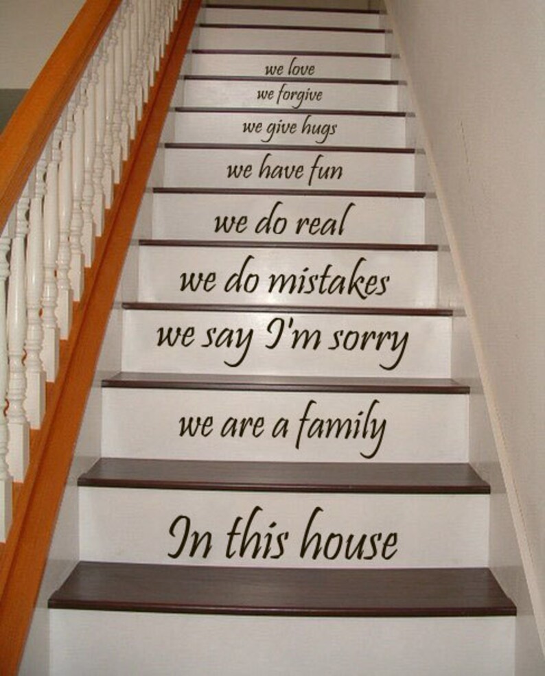 Stair Decals Quotes Stairway Decals Quote We Are a Family in Etsy