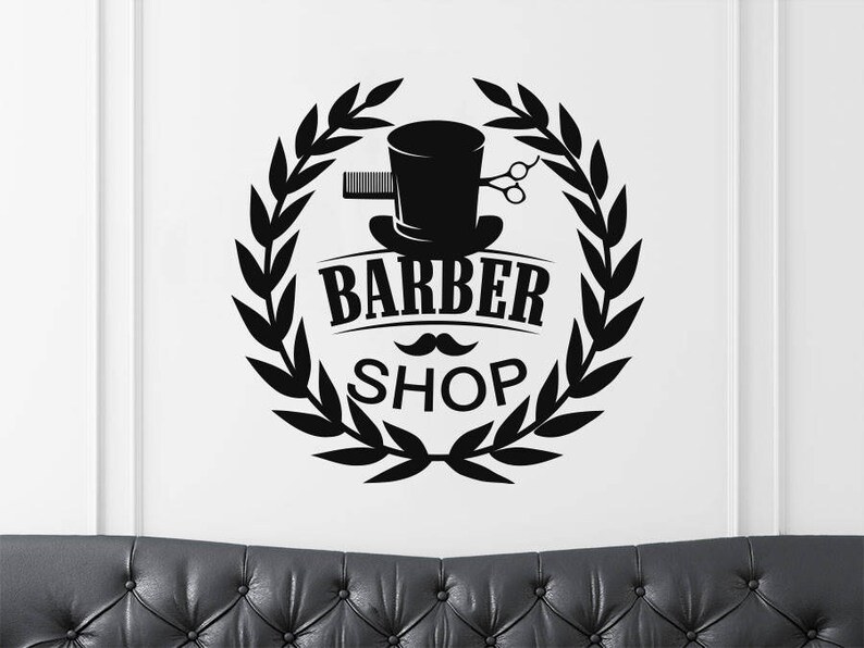 Barber Shop Wall Decal Barber Shop Sign Barber Wall Decals Etsy