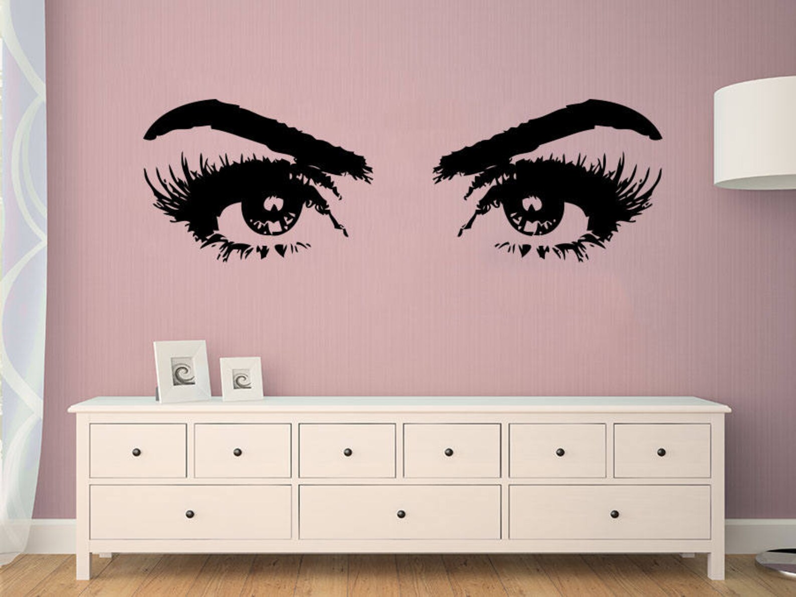 Eyelashes Eye Wall Sticker Girls Eyes Wall Decals Beauty Etsy