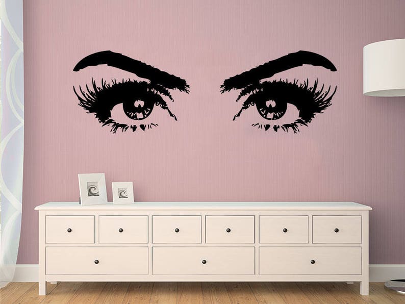 Eyelashes Eye Wall Sticker Girls Eyes Decals Beauty