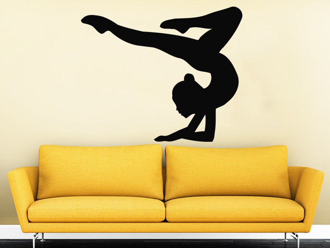 Gymnast Wall Decals Sport Girl Gymnastics Dance Studio Decal Etsy