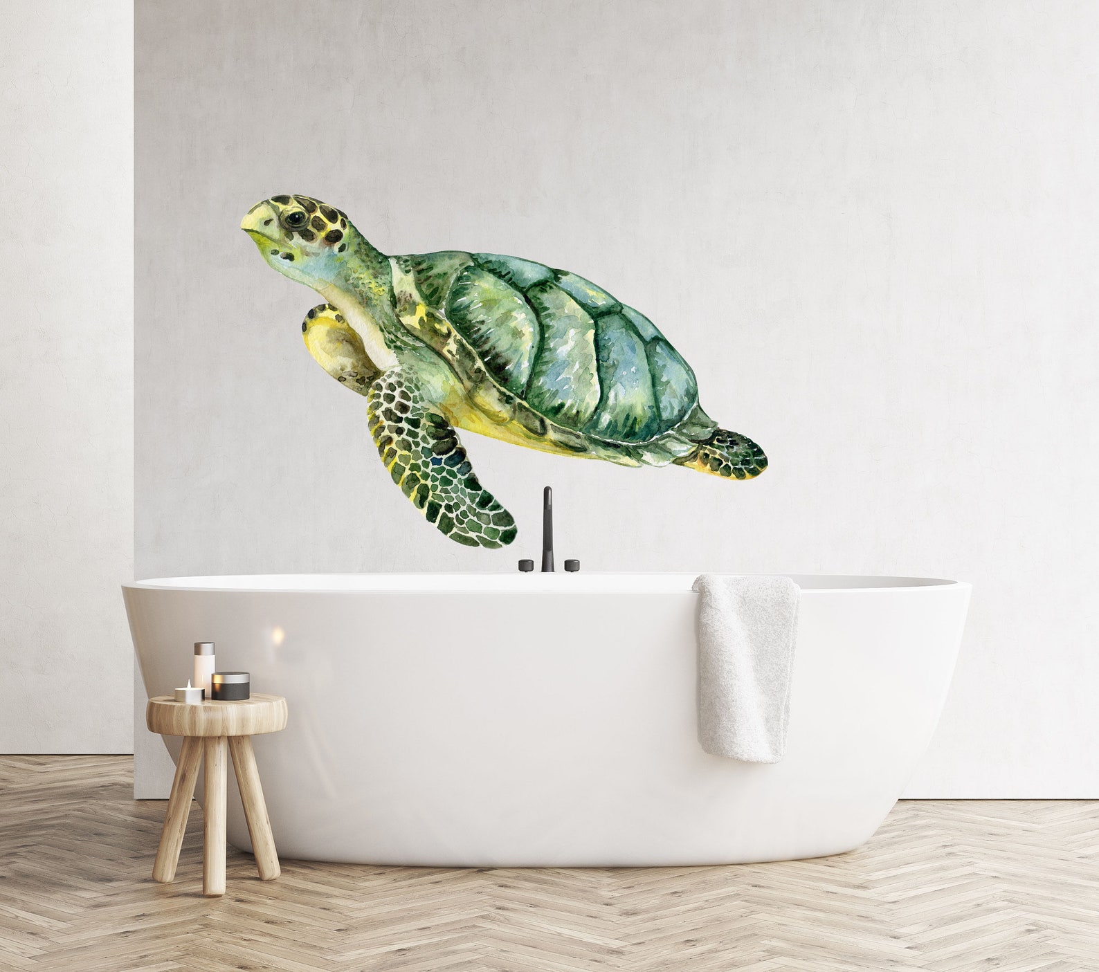 Sea Turtle Full Color Mural Turtle Wall Stickers Etsy UK