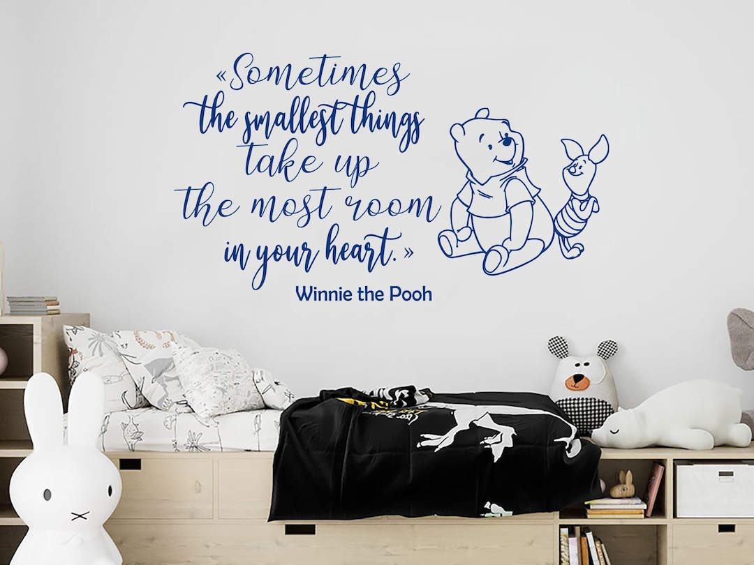 Sometimes the Smallest Things Quote Wall Winnie the Pooh Vinyl  Custom Classic Pooh Quote Kids Above Crib Decor C841 - Main Image