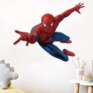 Spiderman Superhero Wall Sticker. Spiderman Vinyl Murals. Spiderman Removable Decals. Spiderman Custom Decal. Boys Game Room Decor PS267