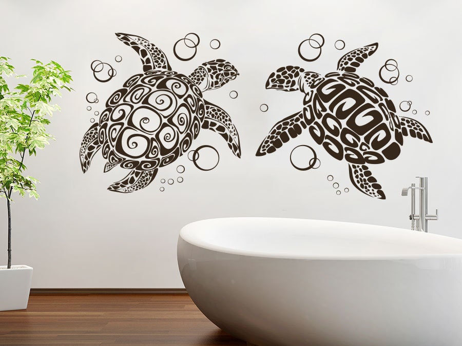 Sea Turtle Wall Decal Ocean Animals Decals Wall Vinyl Sticker Etsy