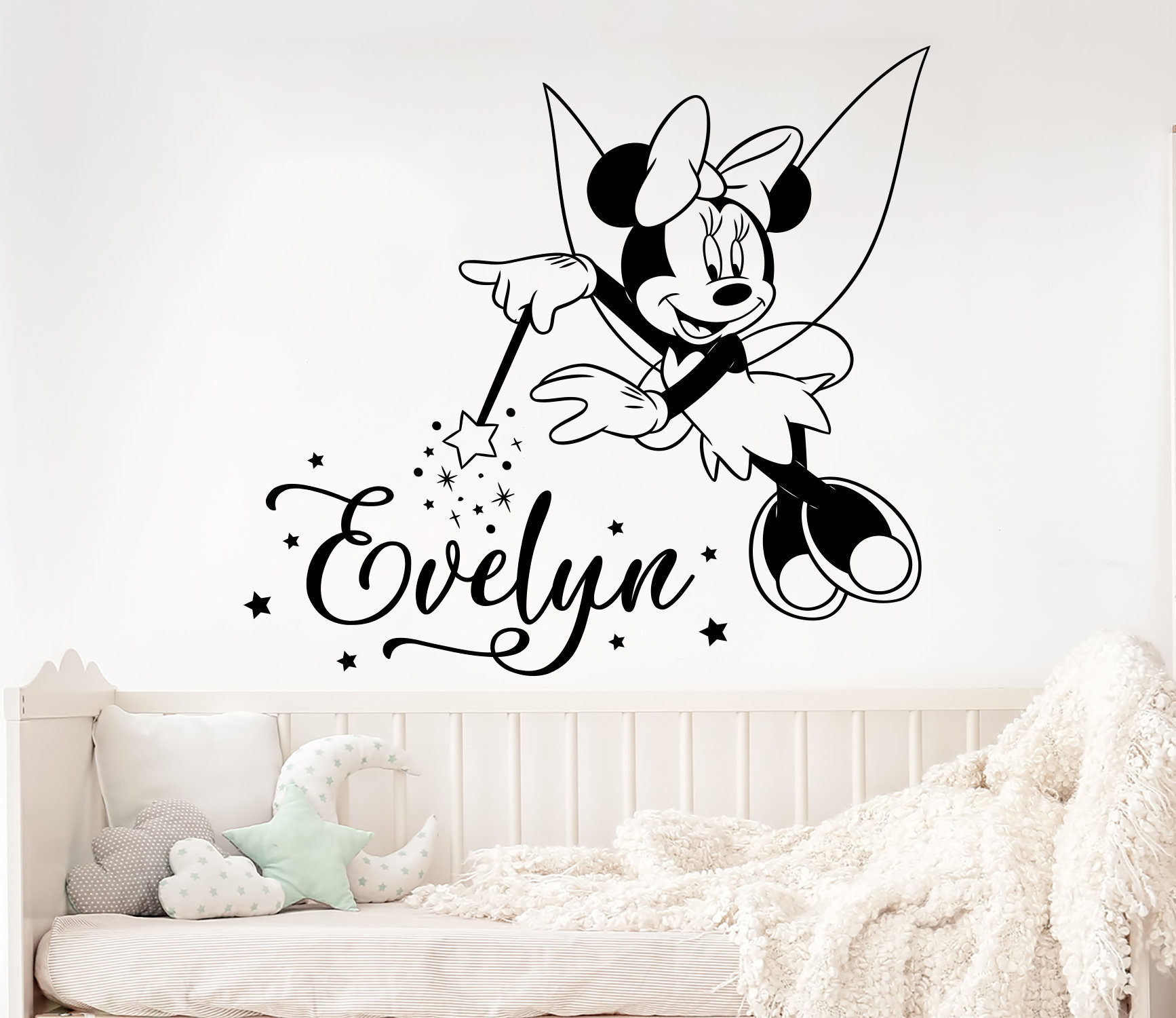 mural Personalised Girl's Fairy Vinyl bedroom wall art sticker decal 