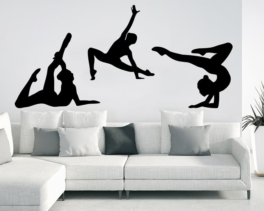 Gymnast Wall Decals Sport Girl Gymnastics Dance Studio Decal Etsy