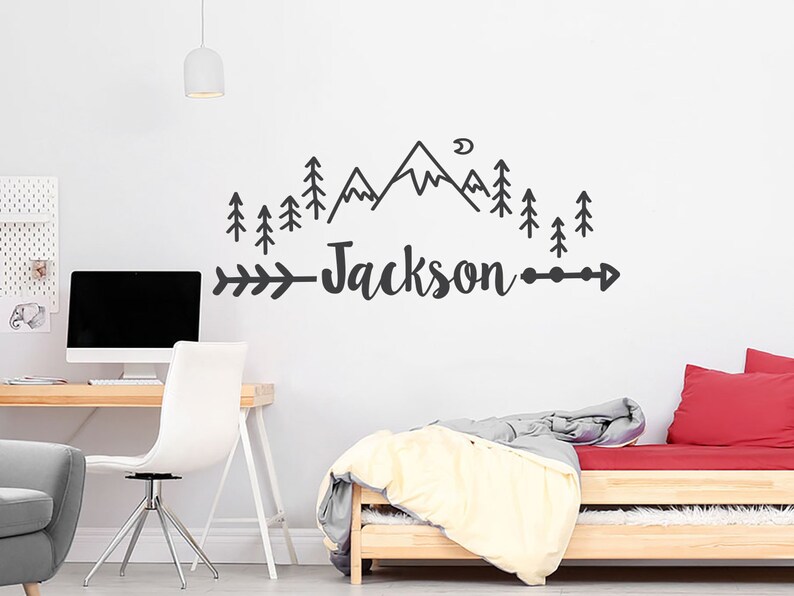 Newsee Decals Personalized Name Wall Decal - 'Morgan' Children's Nursery Wall Art, Monogram, 24" X 13" - View #5