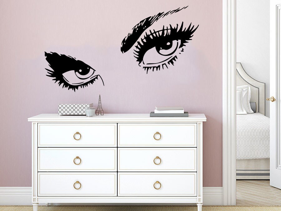 Beauty Salon Wall Decal Eyes View Face Makeup Vinyl Sticker Etsy